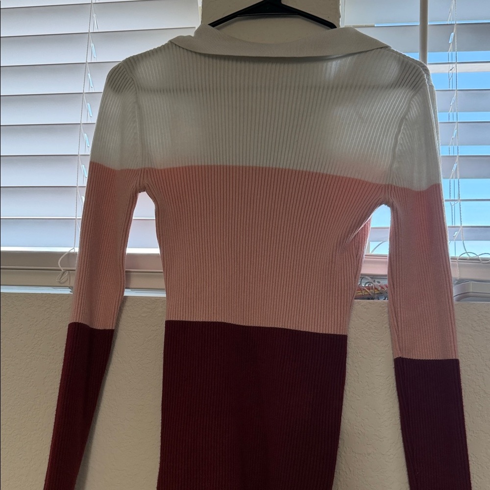 No Boundaries Pink Color Block 3/4 zipper top - Picture 5 of 5